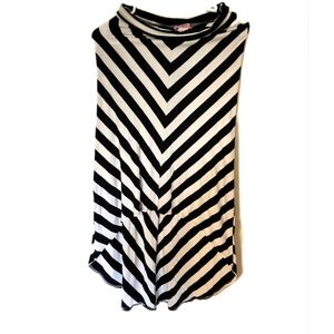 High Low Knit Striped Skirts